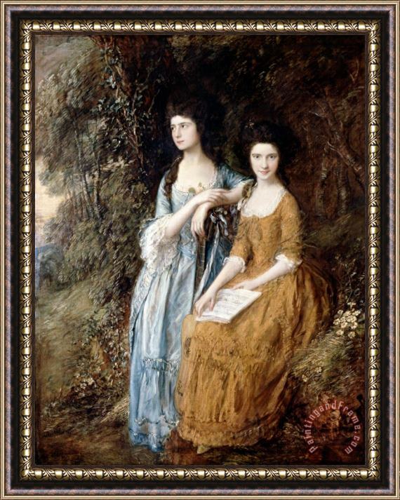 Gainsborough, Thomas Elizabeth And Mary Linley Framed Print