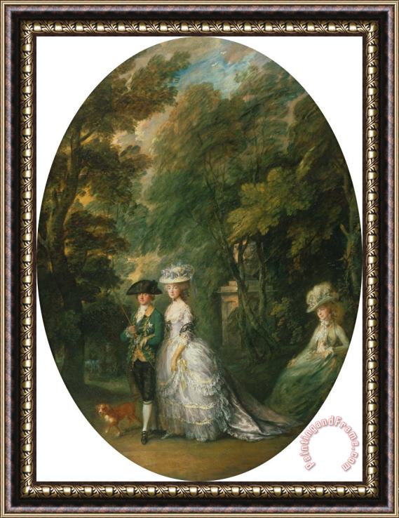 Gainsborough, Thomas Henry, Duke of Cumberland (1745 90) with The Duchess of Cumberland (1743 1808) And Lady Elizabeth Lu... Framed Print