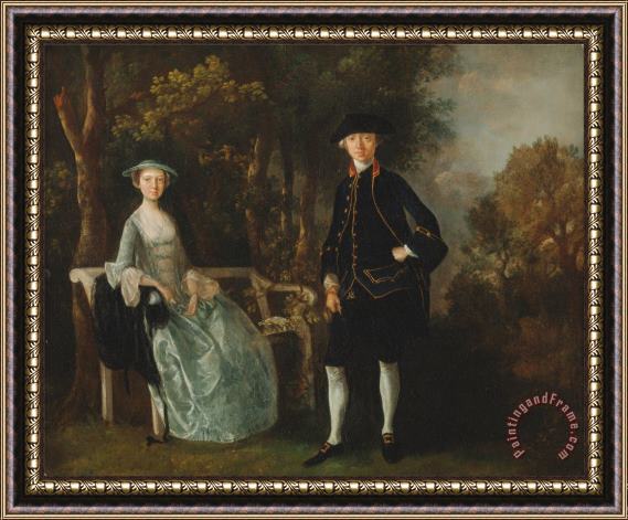 Gainsborough, Thomas Lady Lloyd And Her Son, Richard Savage Lloyd, of Hintlesham Hall, Suffolk Framed Painting