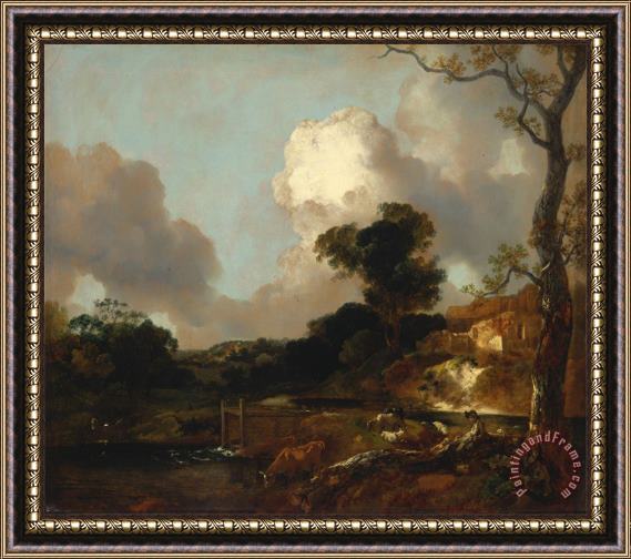 Gainsborough, Thomas Landscape with Stream And Weir Framed Print