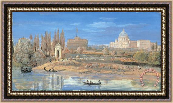 Gaspar van Wittel View of The Castel Sant'angelo And The Vatican Seen From Prati Di Castello Framed Print