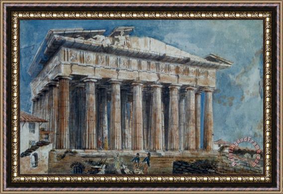 Gell Sir William The Removal of The Sculptures From The Pediments of The Parthenon by Elgin Framed Print