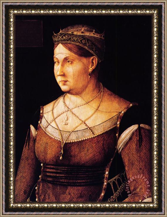 Gentile Bellini Caterina Cornaro, Queen of Cyprus Framed Print