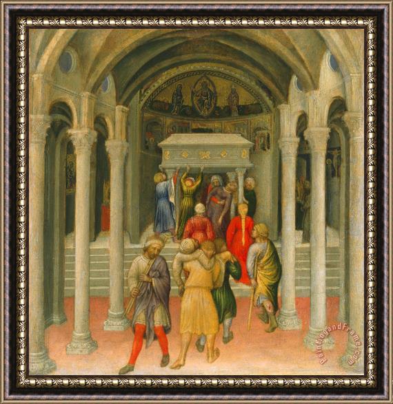 Gentile da Fabriano The Crippled And Sick Cured At The Tomb Of Saint Nicholas Framed Painting