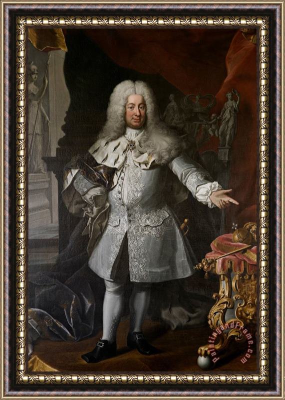 Georg Engelhardt Schroder Fredrik I, King of Sweden 1720 1751 Framed Painting
