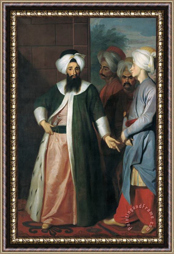 Georg Engelhardt Schroder Kozbekci Mustafa Aga And His Retinue Framed Painting