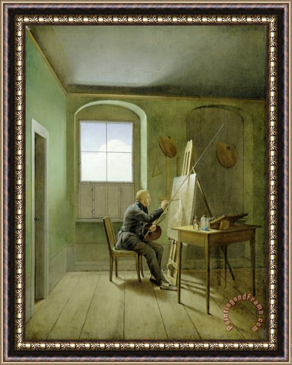 Georg Friedrich Kersting Caspar David Friedrich (1774 1840) in His Studio Framed Painting
