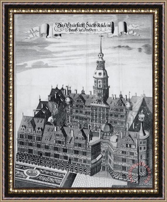 Georg Jakob Schneider The Electoral Palace in Dresden Framed Print