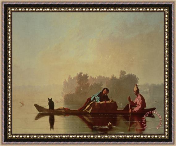 George Caleb Bingham Fur Traders Descending The Missouri Framed Painting