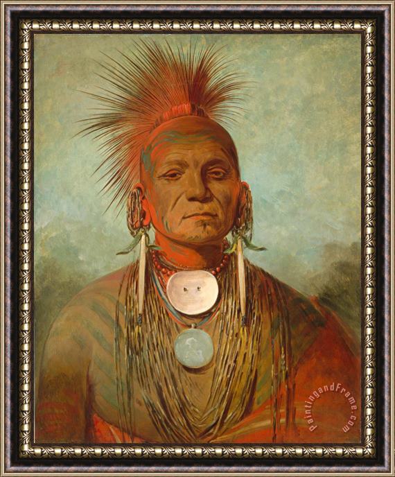George Catlin See Non Ty A An Iowa Medicine Man Framed Painting