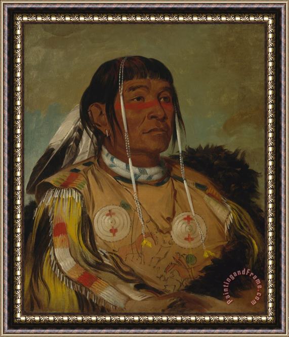 George Catlin Sha Co Pay, The Six, Chief of The Plains Ojibwa Framed Painting