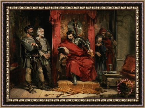 George Cattermole Macbeth instructing the Murderers employed to kill Banquo Framed Painting