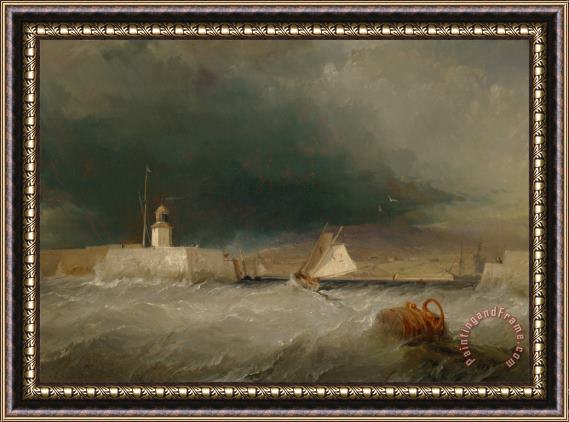George Chambers Port on a Stormy Day Framed Print