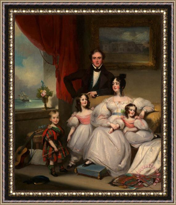 George Chinnery An English Family in Macao Framed Print