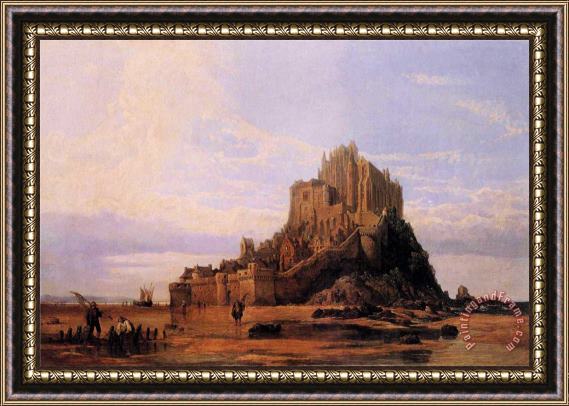 George Clarkson Stanfield Mont St. Michel, Normandy, Falling Tide Framed Print