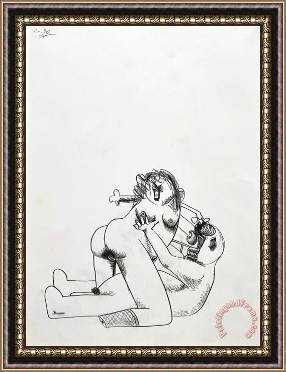 George Condo Adam And Eve, 2007 Framed Painting