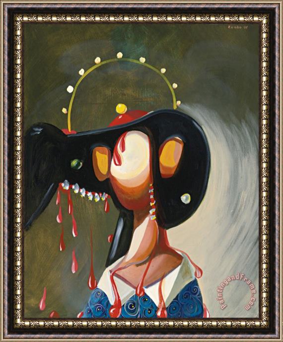 George Condo Alien Abduction, 1995 Framed Painting