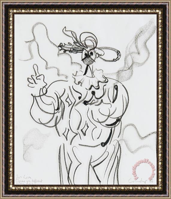 George Condo Clown for Lisa, 1988 Framed Print