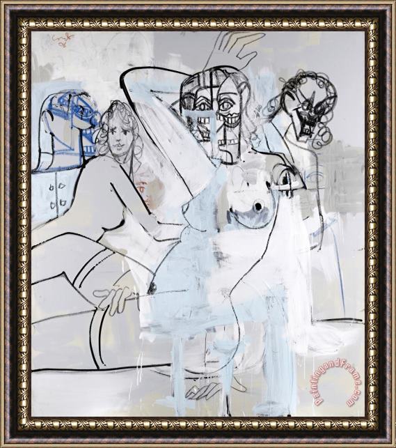George Condo Female Composition, 2008 Framed Painting
