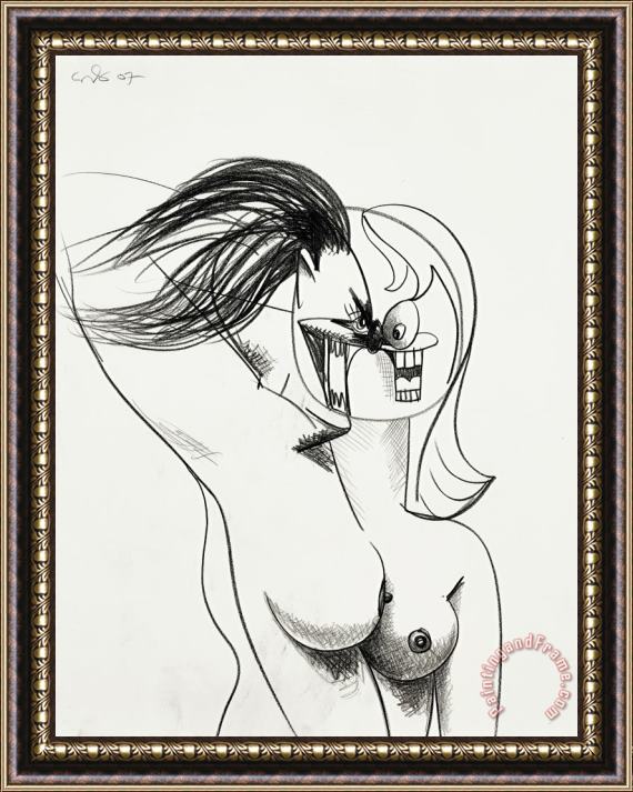 George Condo Female Nude Composition, 2007 Framed Painting