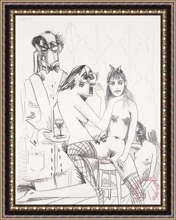 George Condo Jean Louis with Nudes, 2006 Framed Painting