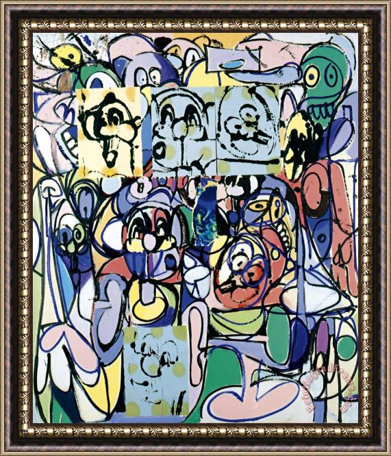 George Condo Lost in Chartres Framed Painting