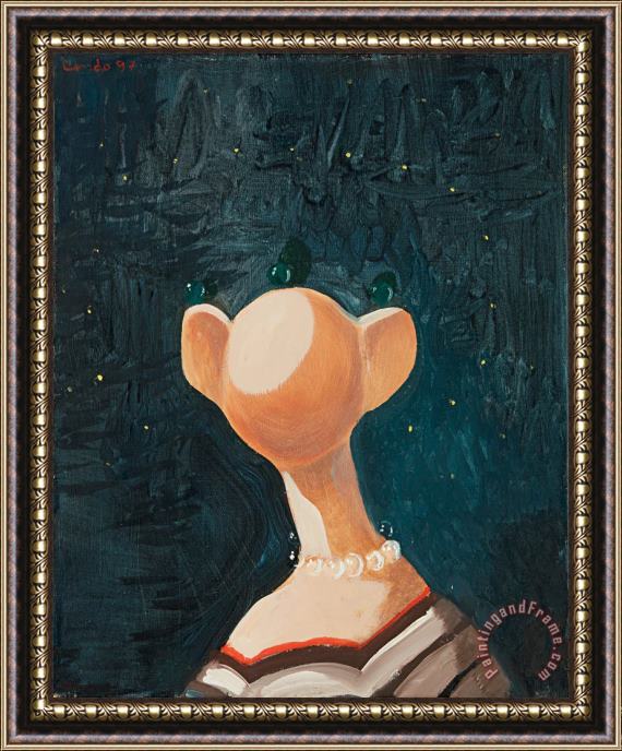 George Condo No Face Portrait, 1994 Framed Painting