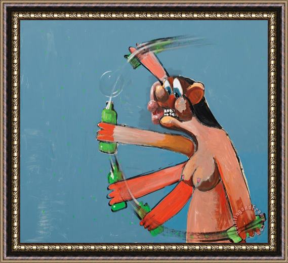 George Condo Nude Homeless Drinker, 1999 Framed Painting