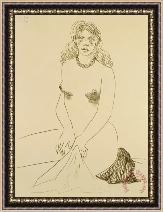 George Condo Nude with Towel, 2007 Framed Painting