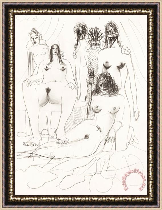 George Condo Orgy Composition, 2003 Framed Print