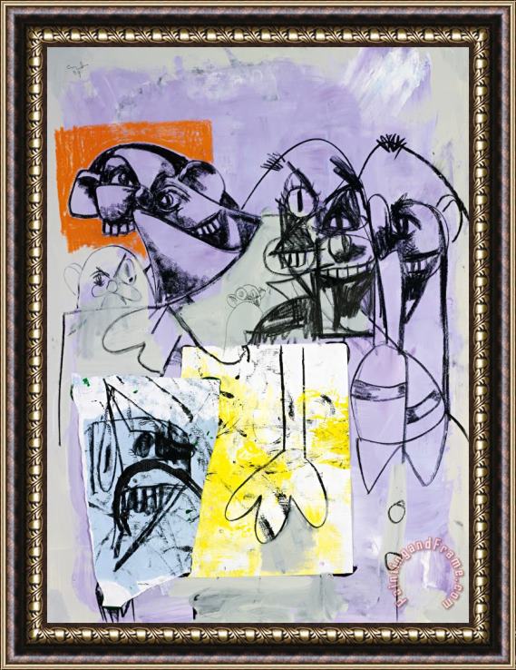George Condo Panic Room, 2009 Framed Painting