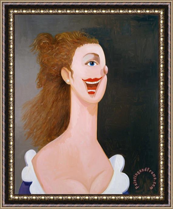 George Condo Portrait of an English Lady, 2008 2009 Framed Painting