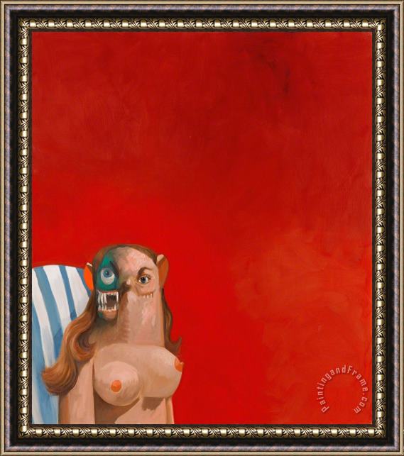 George Condo Red And Green Composition, 2006 Framed Painting