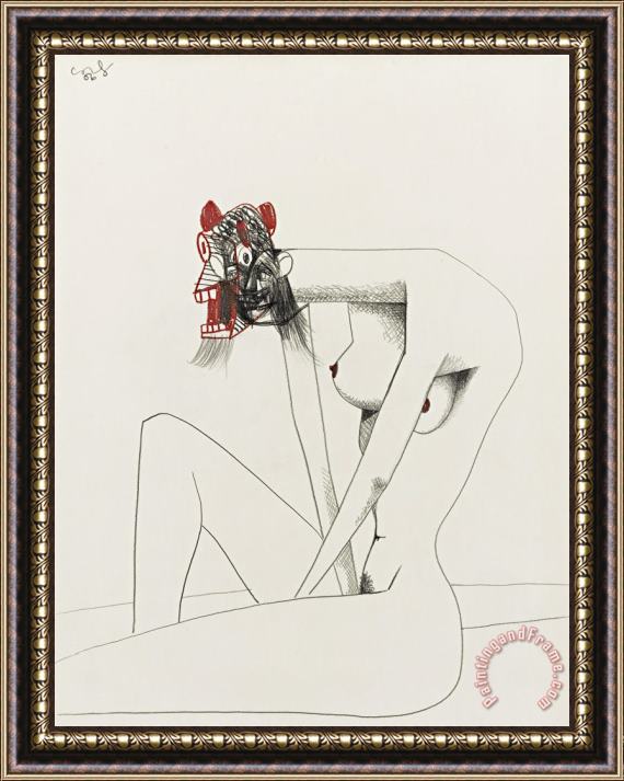 George Condo Seated Bather, 2006 Framed Print