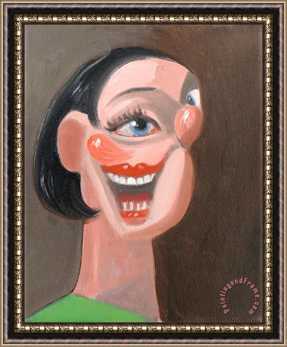 George Condo Smiling Portrait, 2005 Framed Painting