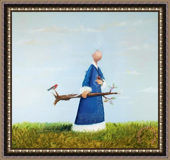 George Condo The Birdman Framed Painting
