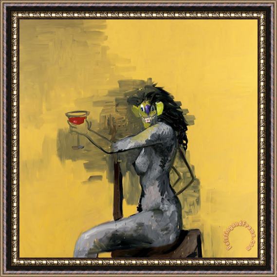 George Condo The Cocktail Drinker's Wife Framed Print