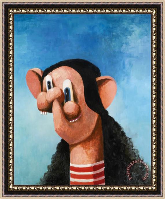 George Condo The K Mart Girl Framed Painting