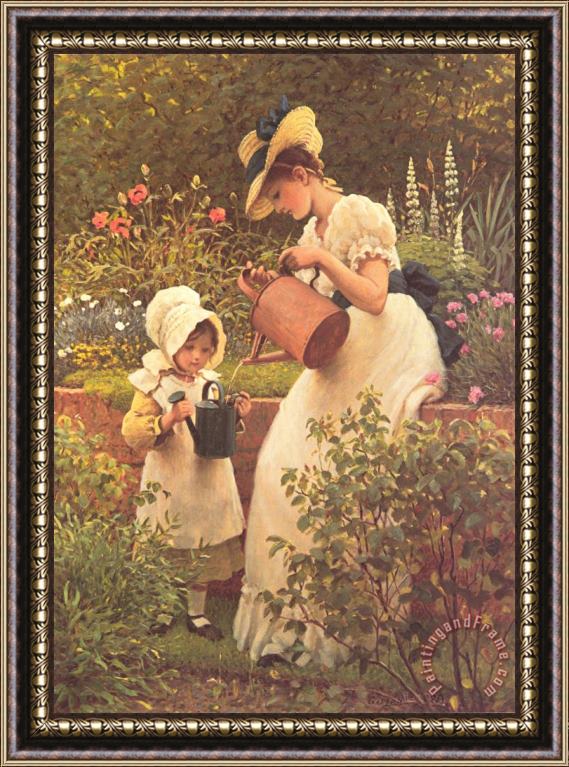 George Dunlop, R.a., Leslie The Young Gardener Framed Painting