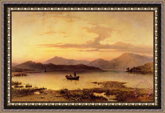 George Edwards Hering Loch Etive from Bonawe in the Evening Framed Print