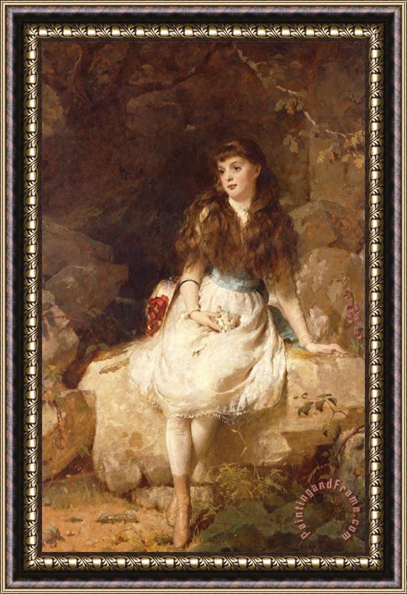 George Elgar Hicks Lady Edith Amelia Ward Daughter Of The First Earl Of Dudley Framed Painting