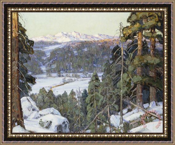 George Gardner Symons Pines In Winter Framed Print