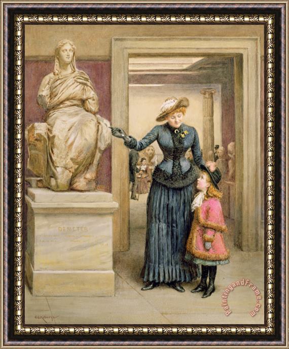 George Goodwin Kilburne At The British Museum Framed Painting