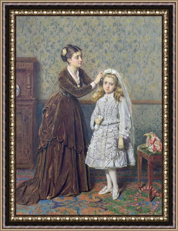 George Goodwin Kilburne Her First Communion Framed Painting