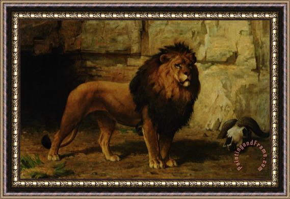 George Goodwin Kilburne Lion Guarding His Den Framed Print