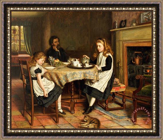 George Goodwin Kilburne There Is No Fireside... Framed Painting
