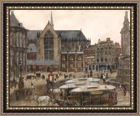 George Hendrik Breitner De Dam Te Amsterdam Framed Painting