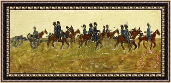 George Hendrik Breitner Hussars on Maneuver Framed Print