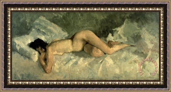 George Hendrik Breitner Reclining Nude Framed Painting