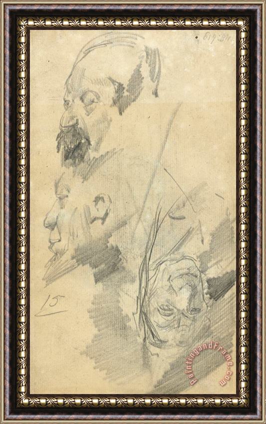George Hendrik Breitner Schetsen Van Een Mannenhoofd Framed Painting